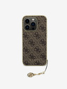 Guess 4G Charm Zadní Kryt pro iPhone 15 Pro Brown Ovitek za telefon