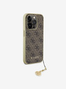 Guess 4G Charm Zadní Kryt pro iPhone 15 Pro Brown Ovitek za telefon