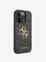 Guess PU 4G Metal Logo Zadní Kryt pro iPhone 15 Pro Max Grey Ovitek za telefon