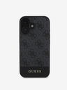 Guess PU 4G Stripe Zadní Kryt pro iPhone 16 Grey Ovitek za telefon