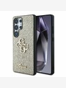 Guess PU Fixed Glitter 4G Metal Logo Zadní Kryt pro Samsung Galaxy S25 Ultra Gold Ovitek za telefon