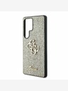 Guess PU Fixed Glitter 4G Metal Logo Zadní Kryt pro Samsung Galaxy S25 Ultra Gold Ovitek za telefon