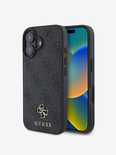 Guess PU 4G Small Metal Logo MagSafe Zadní Kryt pro iPhone 16 Grey Ovitek za telefon