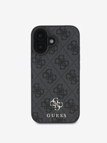 Guess PU 4G Small Metal Logo MagSafe Zadní Kryt pro iPhone 16 Grey Ovitek za telefon