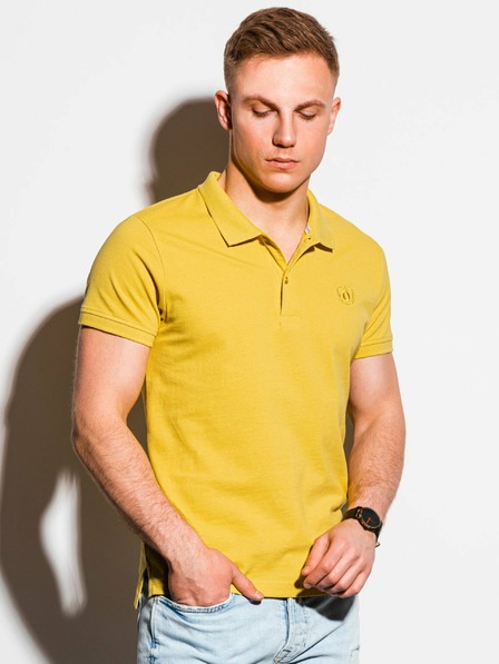 Ombre Clothing Rumena moška osnovna polo majica Ombre Clothing