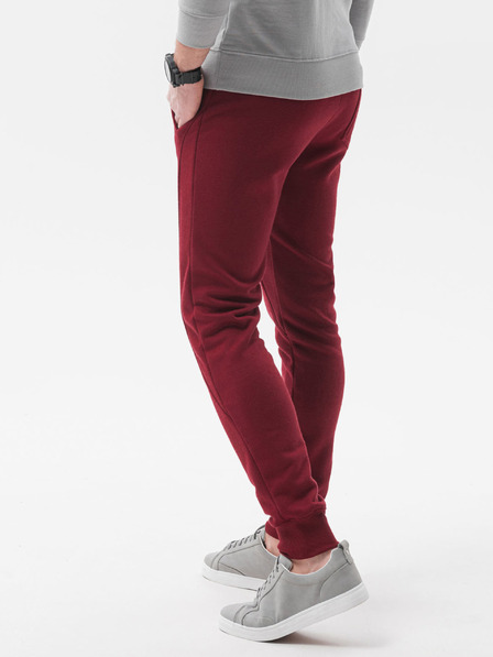 Ombre Clothing Moške osnovne športne hlače v bordo barvi Ombre Clothing