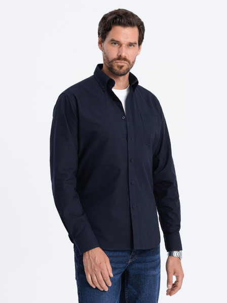 Ombre Clothing Temno modra moška srajca Ombre oblačila
