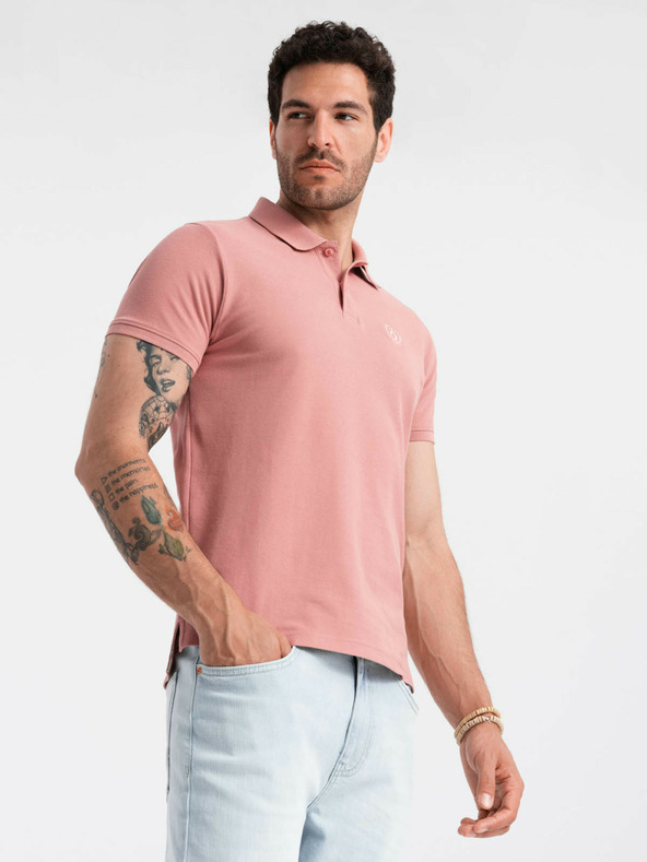 Ombre Clothing Roza moška osnovna polo majica Ombre Clothing