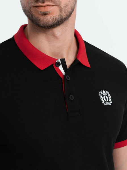 Ombre Clothing Črna moška polo majica Ombre oblačila