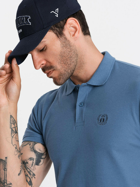 Ombre Clothing Modra moška osnovna polo majica Ombre Clothing