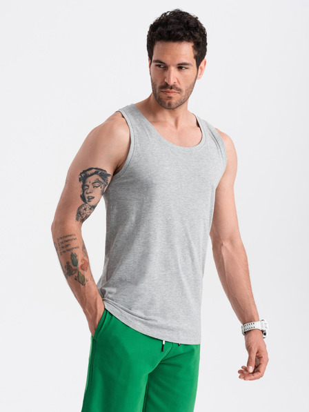 Ombre Clothing Siva moška bombažna osnovna majica Ombre Clothing