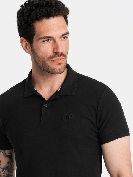 Ombre Clothing Črna moška osnovna polo majica Ombre Clothing