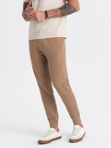 Ombre Clothing Rjave moške jogger hlače Ombre Clothing