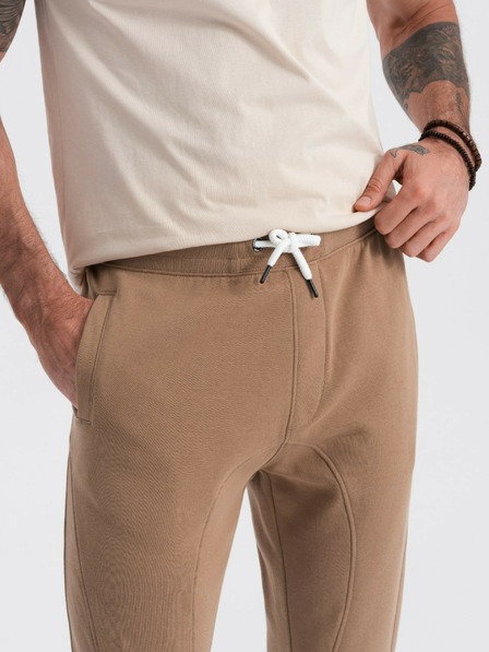 Ombre Clothing Rjave moške jogger hlače Ombre Clothing