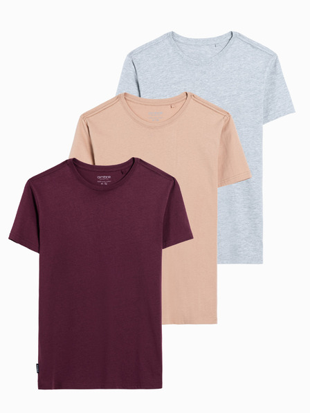 Ombre Clothing Bombažne majice BASIC v paketu 3 kosov Ombre Clothing