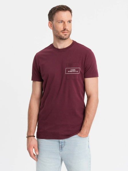 Ombre Clothing Moška bombažna majica z žepnim potiskom Ombre Streetstyle Ombre oblačila