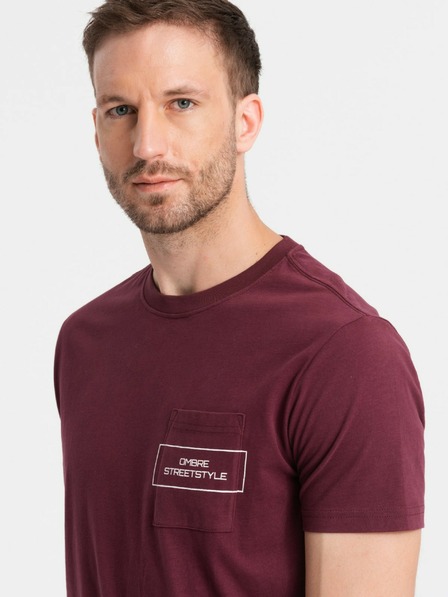 Ombre Clothing Moška bombažna majica z žepnim potiskom Ombre Streetstyle Ombre oblačila