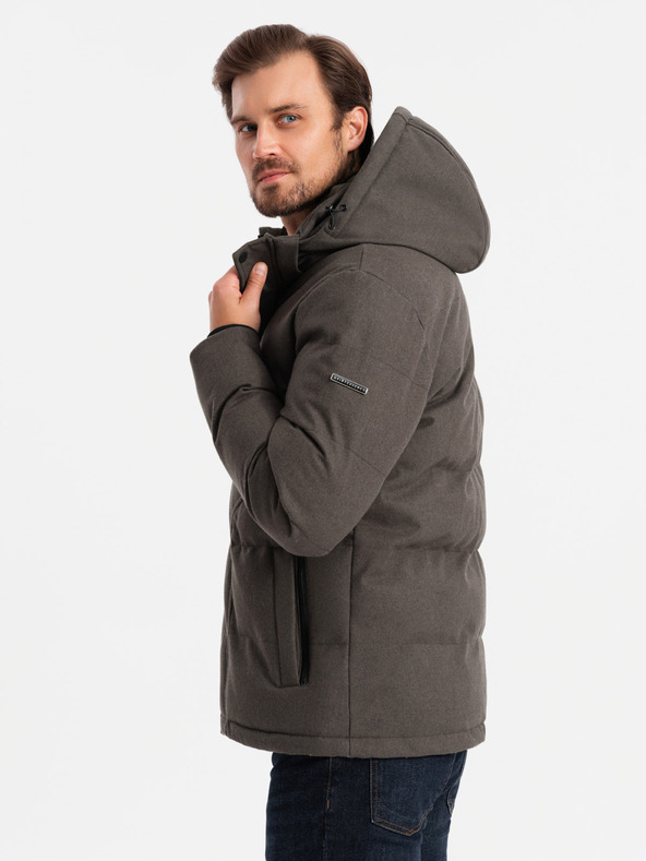 Ombre Clothing Moška jakna s kapuco Ombre oblačila