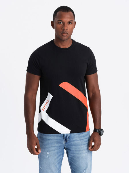 Ombre Clothing Moška bombažna majica z nežno vezenino Ombre Clothing