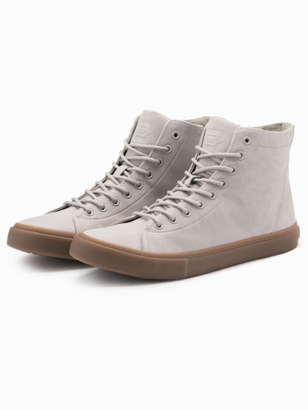 Ombre Clothing Moške superge z gumijastim koncem sive barve Ombre oblačila
