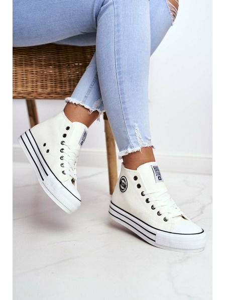 BIG STAR SHOES Ženski visoki copati Big Star - beli