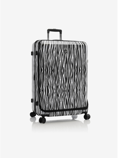 Heys Belo-črn potovalni kovček z živalskim vzorcem Heys EZ Fashion L Zebra