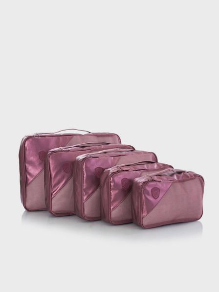 Heys Sada piatich cestovných organizérov v tmavoružovej farbe Heys Metallic Packing Cube 5ks