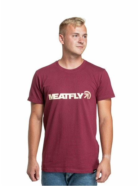 Meatfly Meatfly moška majica Logex Dark Wine | Rdeča | Velikost S | 100% bombaž