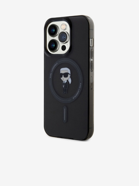 Karl Lagerfeld IML Ikonik MagSafe Zadnji Pokrov za iPhone 15 Pro Black Karl Lagerfeld