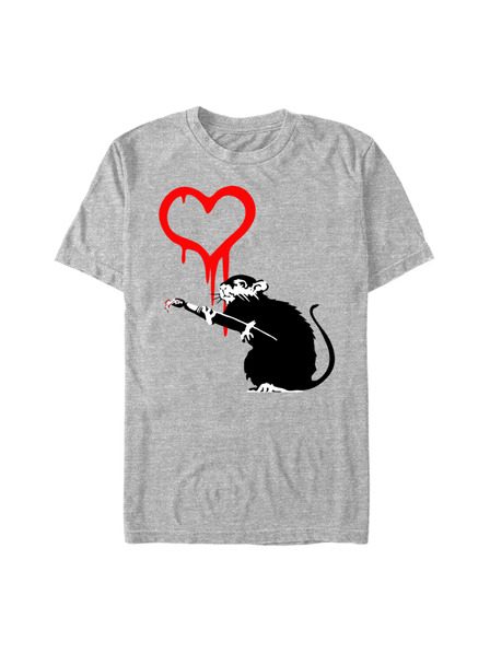 ZOOT.Fan Sivo meliran majica Banksy (Brandalised) Bansky Love Rat