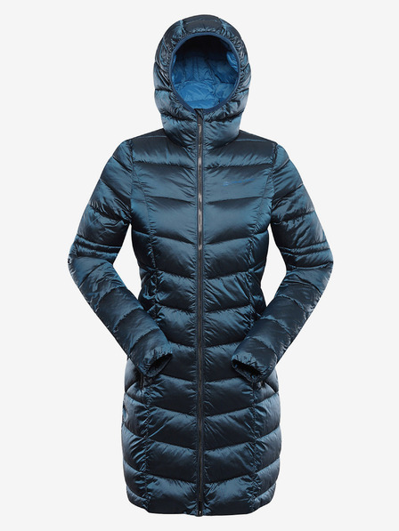ALPINE PRO Ženski dolg ultralahek plašč ALPINE PRO OREFA modre barve