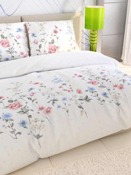 Kvalitex Francoska podaljšana bombažna posteljnina DELUX 240x220, 70x90cm LOUKA roza