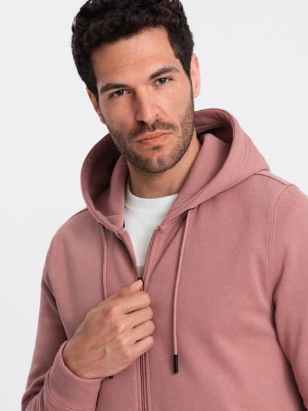 Ombre Clothing Moška bombažna jopa BASIC z zadrgo Ombre Clothing