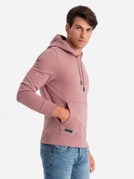 Ombre Clothing Pánska bavlnená mikina BASIC klokani s kapucňou Ombre Clothing
