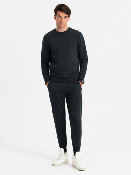 Ombre Clothing OSNOVNA moška bombažna jopa OSNOVNA črna Ombre Clothing