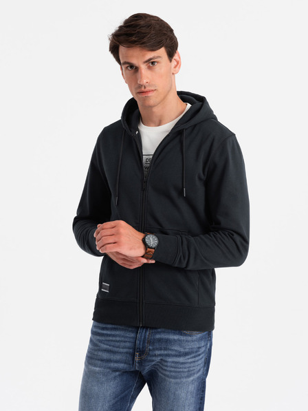 Ombre Clothing Moška bombažna jopa BASIC z zadrgo Ombre Clothing