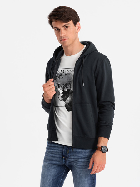 Ombre Clothing Moška bombažna jopa BASIC z zadrgo Ombre Clothing