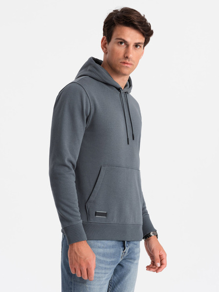 Ombre Clothing Pánska bavlnená klokaní mikina BASIC s kapucňou Ombre Clothing