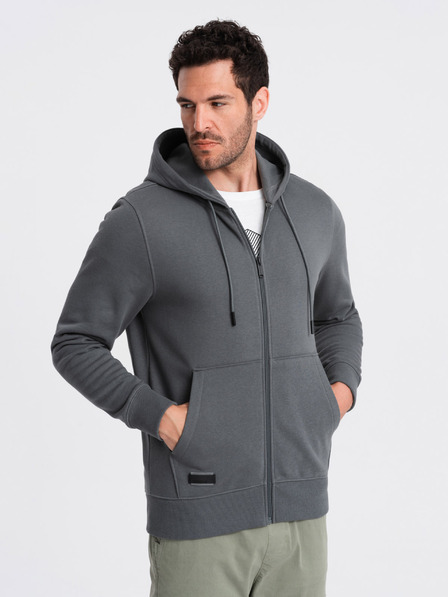 Ombre Clothing Moška bombažna jopa BASIC z zadrgo Ombre Clothing