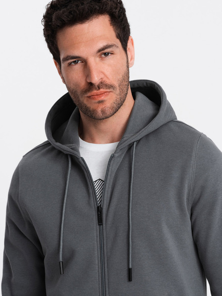 Ombre Clothing Moška bombažna jopa BASIC z zadrgo Ombre Clothing