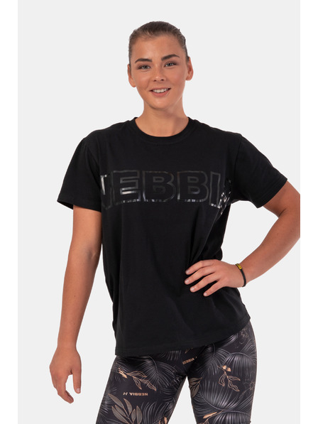 Nebbia Majica z nevidnim logotipom NEBBIA 602 Black Nebbia