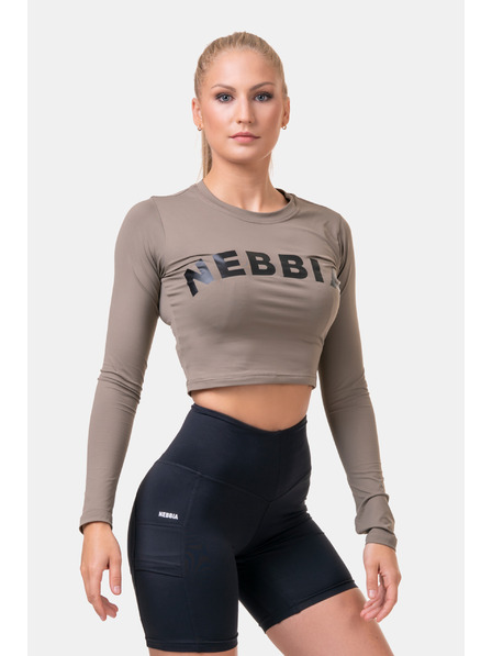 Nebbia Športna majica HERO z dolgimi rokavi 585 Mocha Nebbia