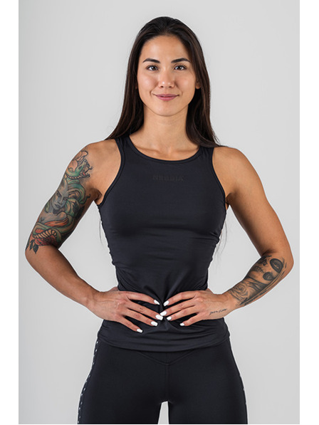 Nebbia Majica za fitnes MESH 444 S, črna