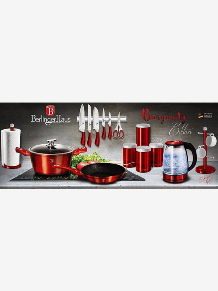 Berlingerhaus Ponev s površino iz marmorja komplet 3 kosov Burgundy Metallic Line BERLINGERHAUS