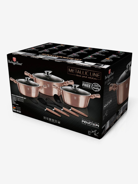 Berlingerhaus Komplet 10 loncev z marmornato površino Rosegold Metallic Line BERLINGERHAUS