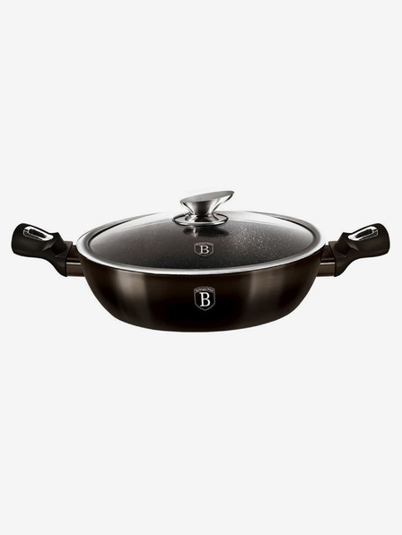 Berlingerhaus Globoka ponev s pokrovko 28 cm Shiny Black Collection BERLINGERHAUS