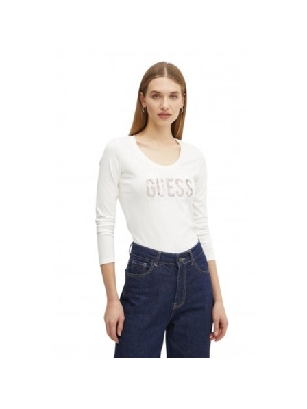 Guess Jeans Ženska bela majica Python Guess jeans