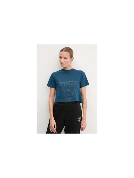 Guess Jeans Ženska modra crop majica Colette Guess jeans