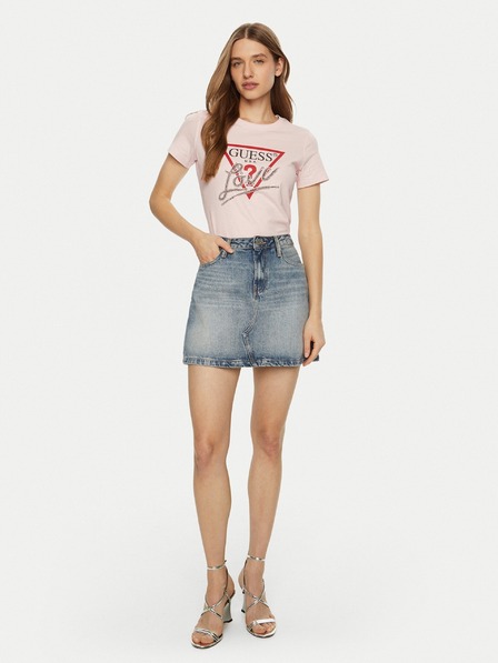Guess Jeans Ženska svetlo rožnata majica Love Guess jeans