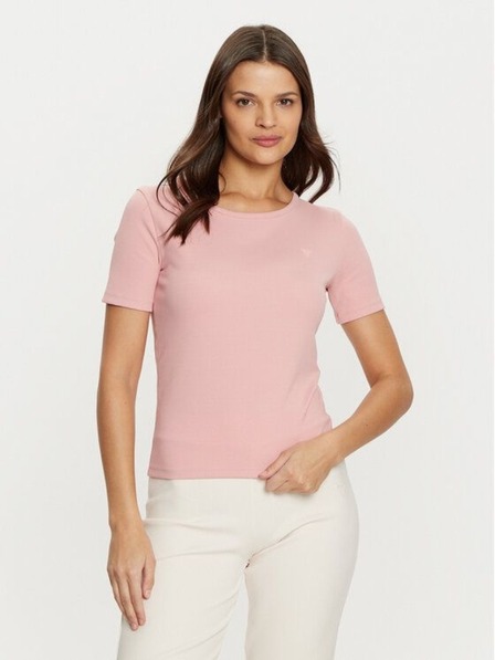 Guess Jeans Žensko rožnato rebrasto majico G6J8 Guess jeans